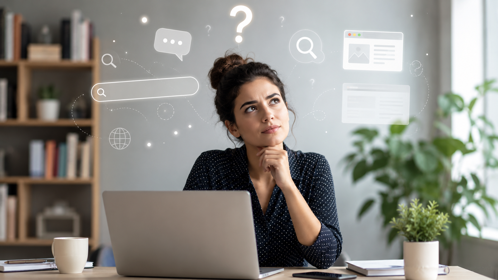 Consumer wondering how to search for what she needs