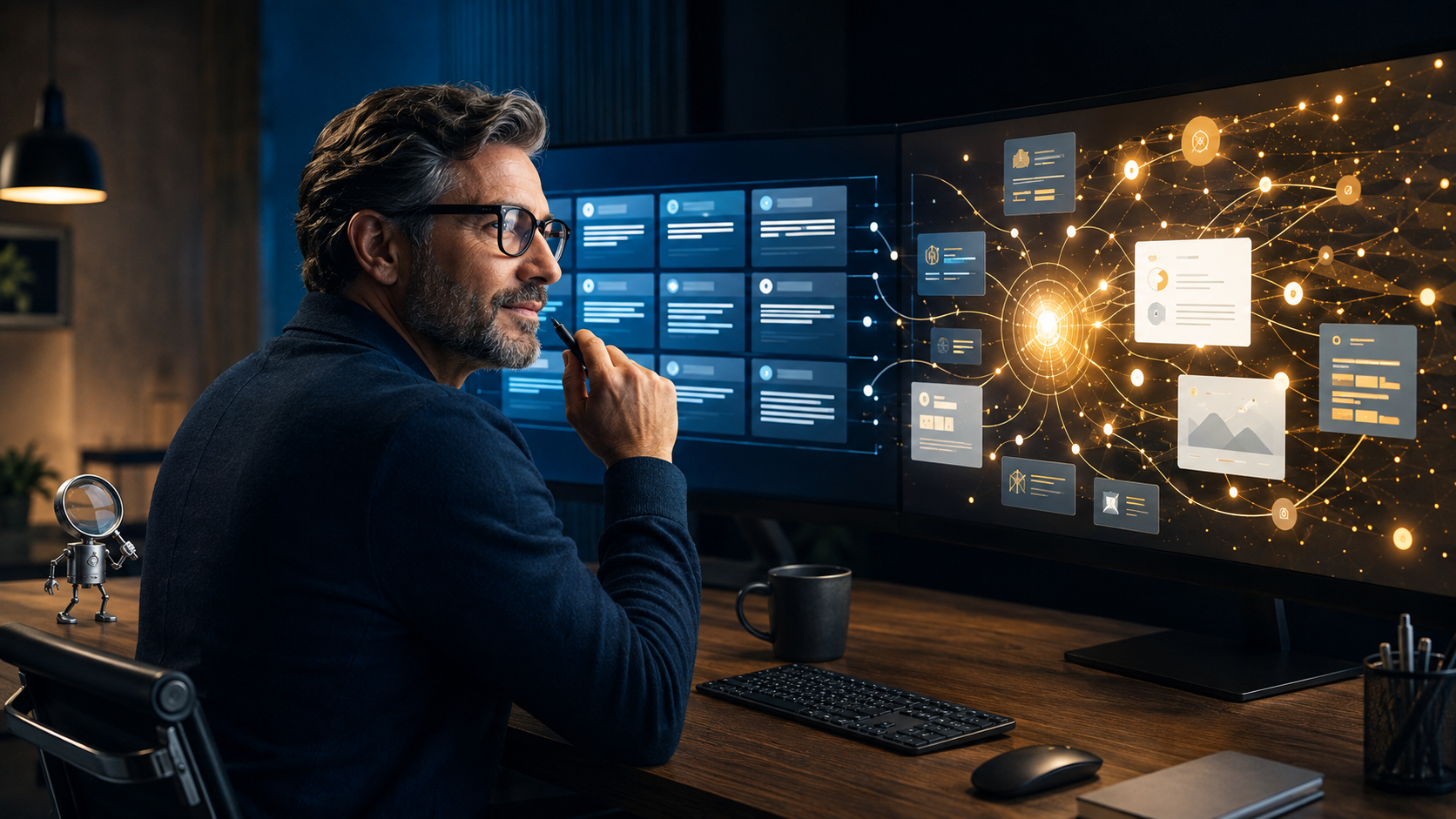 Marketing strategist analyzing the shift from traditional search results to generative AI answers